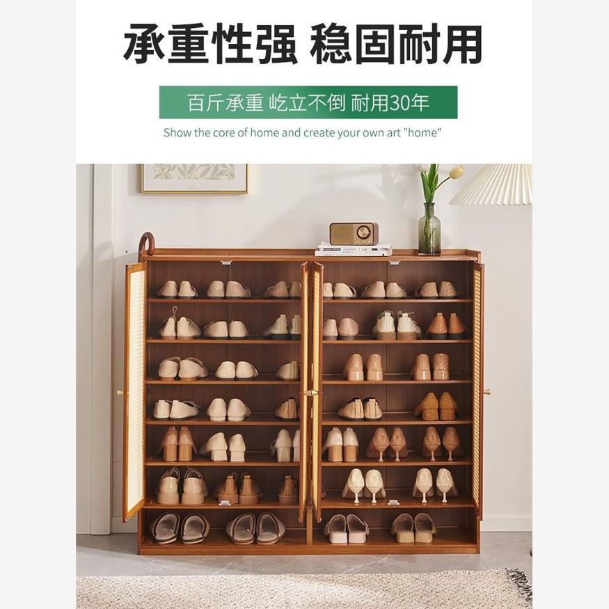 鞋架子家用门口多层防尘鞋柜室内玄关大容量收纳实木简易鞋柜楠竹