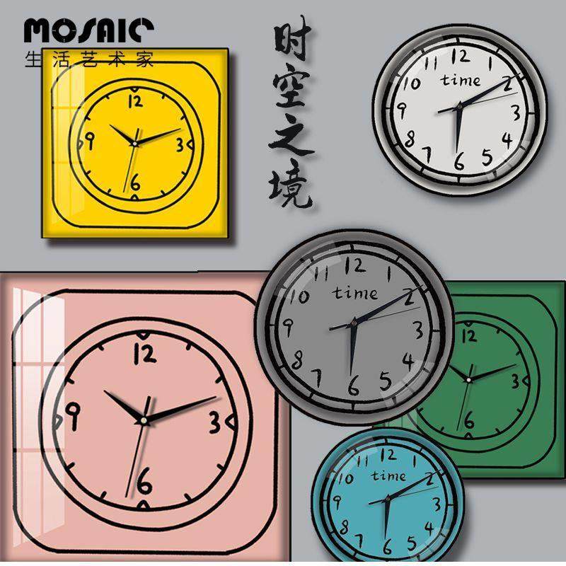 北欧小众极简简约现代时钟画正方形挂钟电表箱遮挡静音装饰画挂钟,家居饰品,现代装饰画,淘宝优惠券,粉丝福利购,淘宝优惠卷
