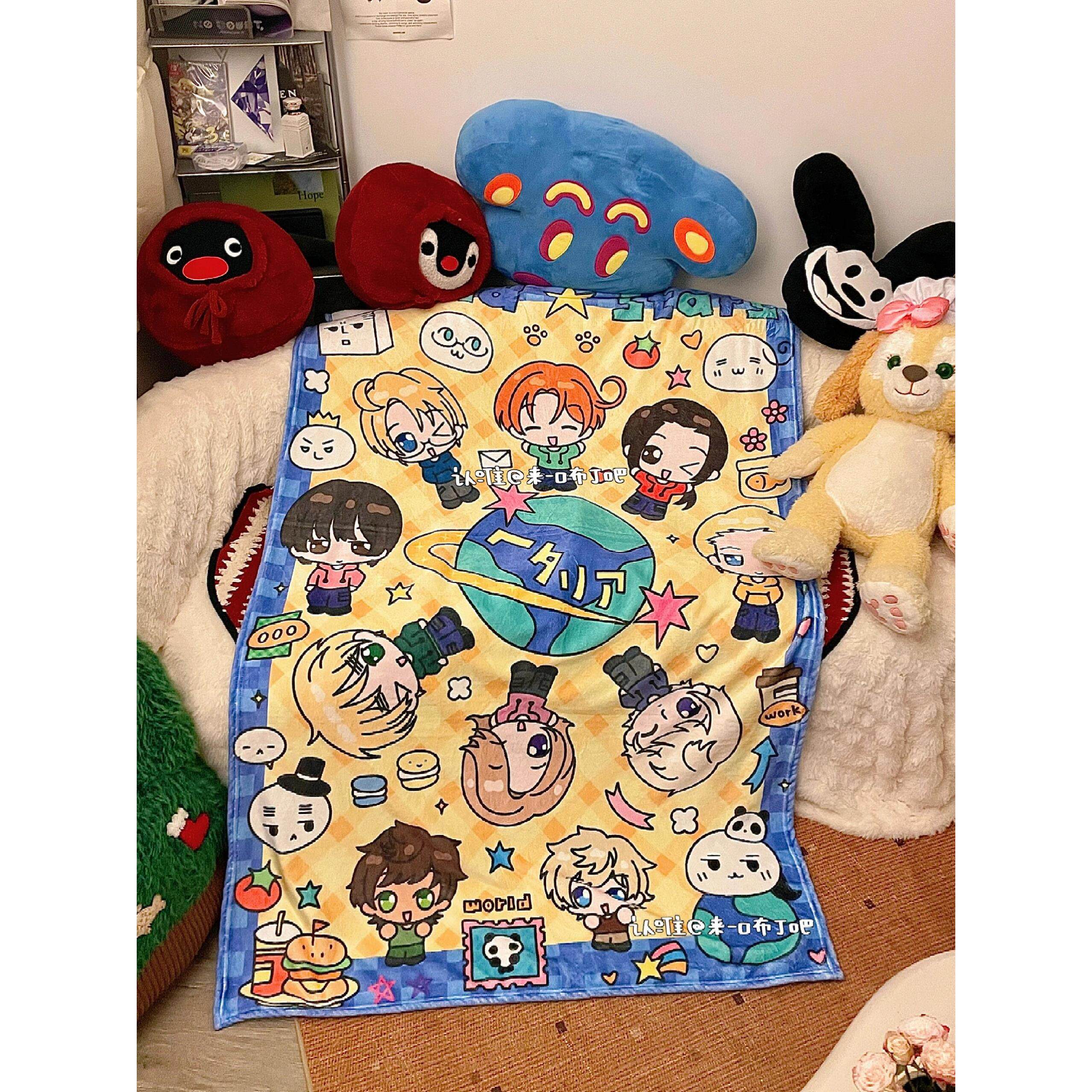 APH黑塔利亚毛毯法兰绒可爱空调毯宿舍可爱午休毯盖毯毯子