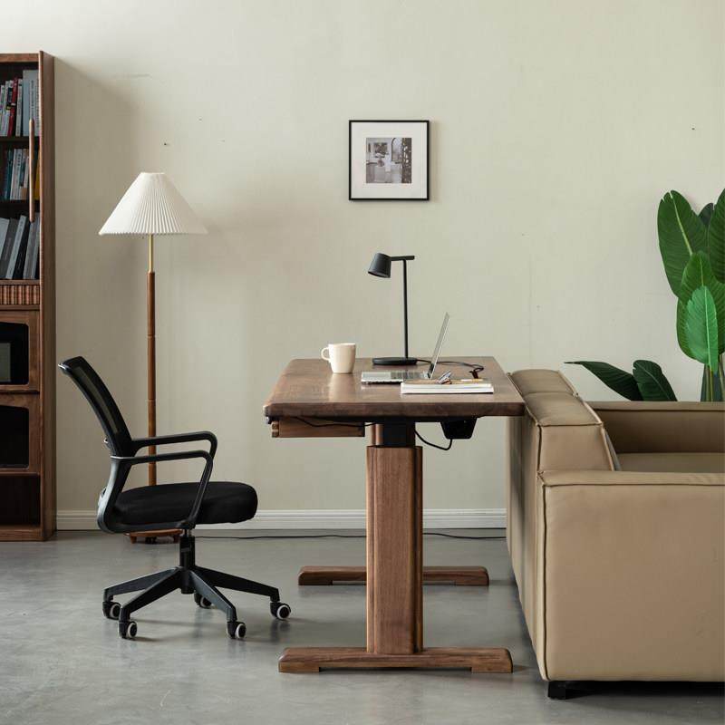 北美黑胡桃升降桌站立式家用工作台电脑办公桌电竞学习桌实木书桌,住宅家具,电动升降桌,淘宝优惠券,粉丝福利购,淘宝优惠卷