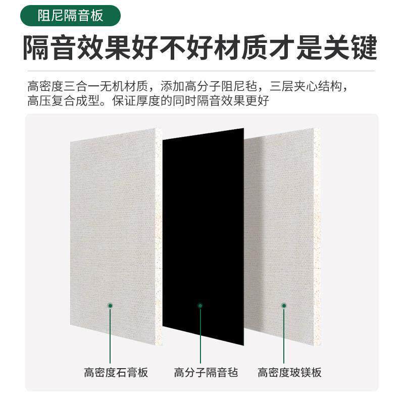 阻尼隔音板复合玻镁板天花板隔音防火石膏板悬吊式天花板墙面墙板
