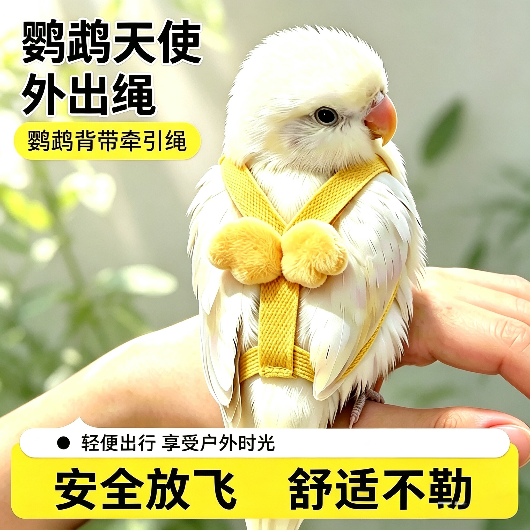鹦鹉放飞绳天使背带户外遛鸟牵引