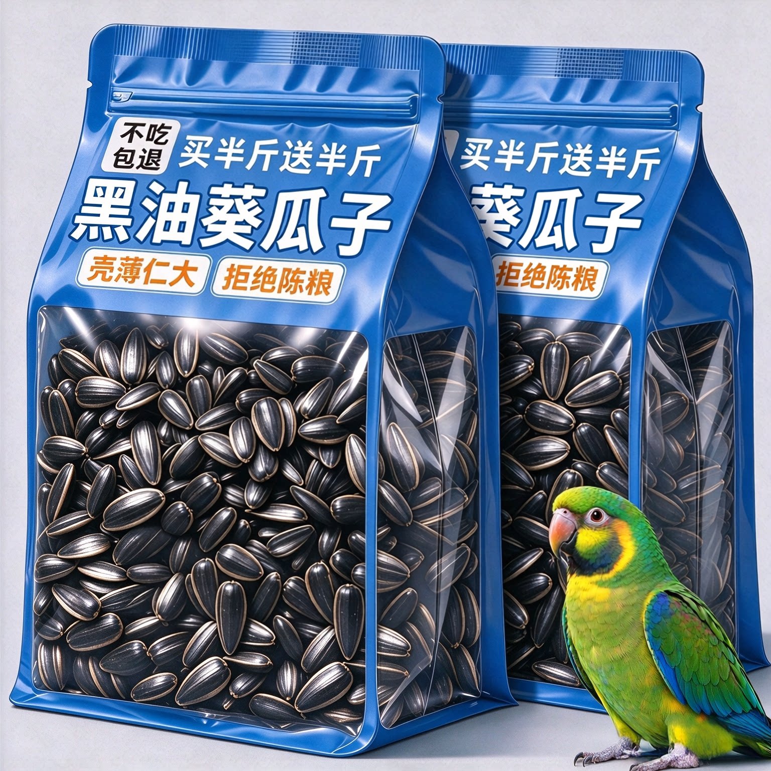 天然零食！鹦鹉鸟粮黑油葵瓜子