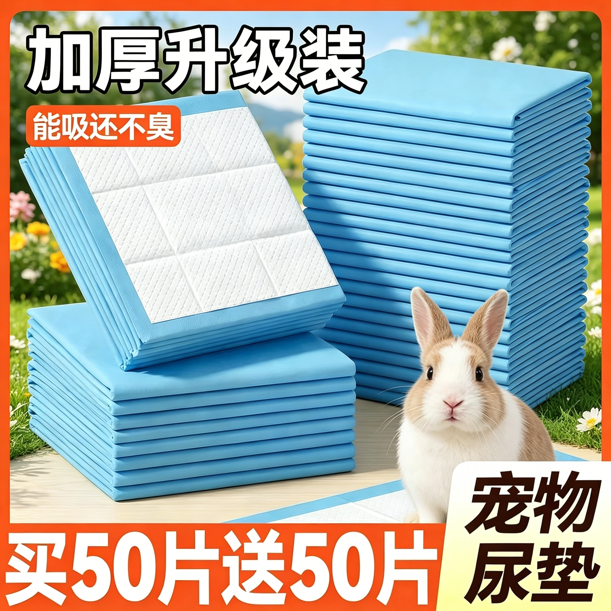 宠物兔子尿垫加厚100片除兔粪便一次性臭大号尿不湿尿布尿片厕所