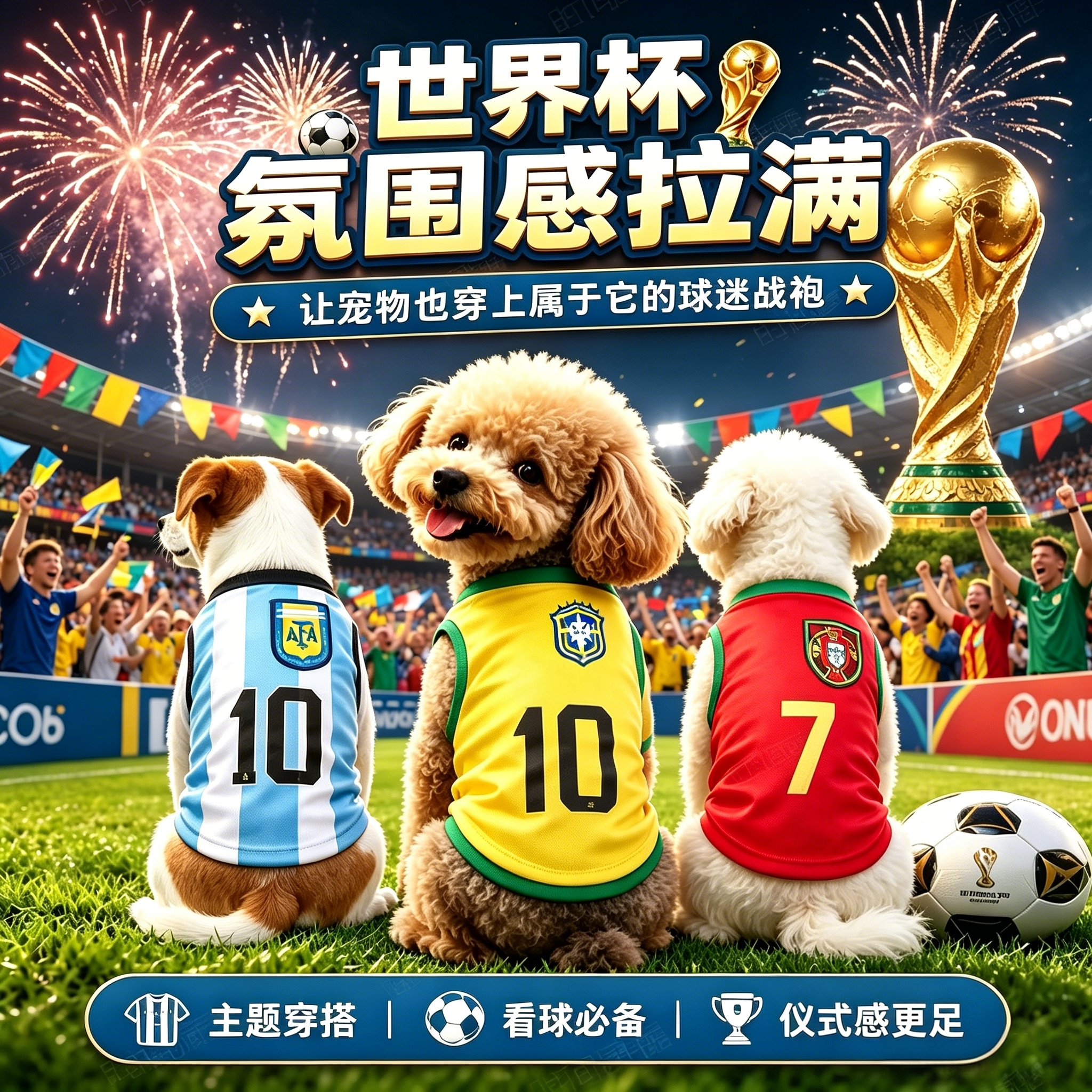 2026薄款世界足球主题宠物球衣