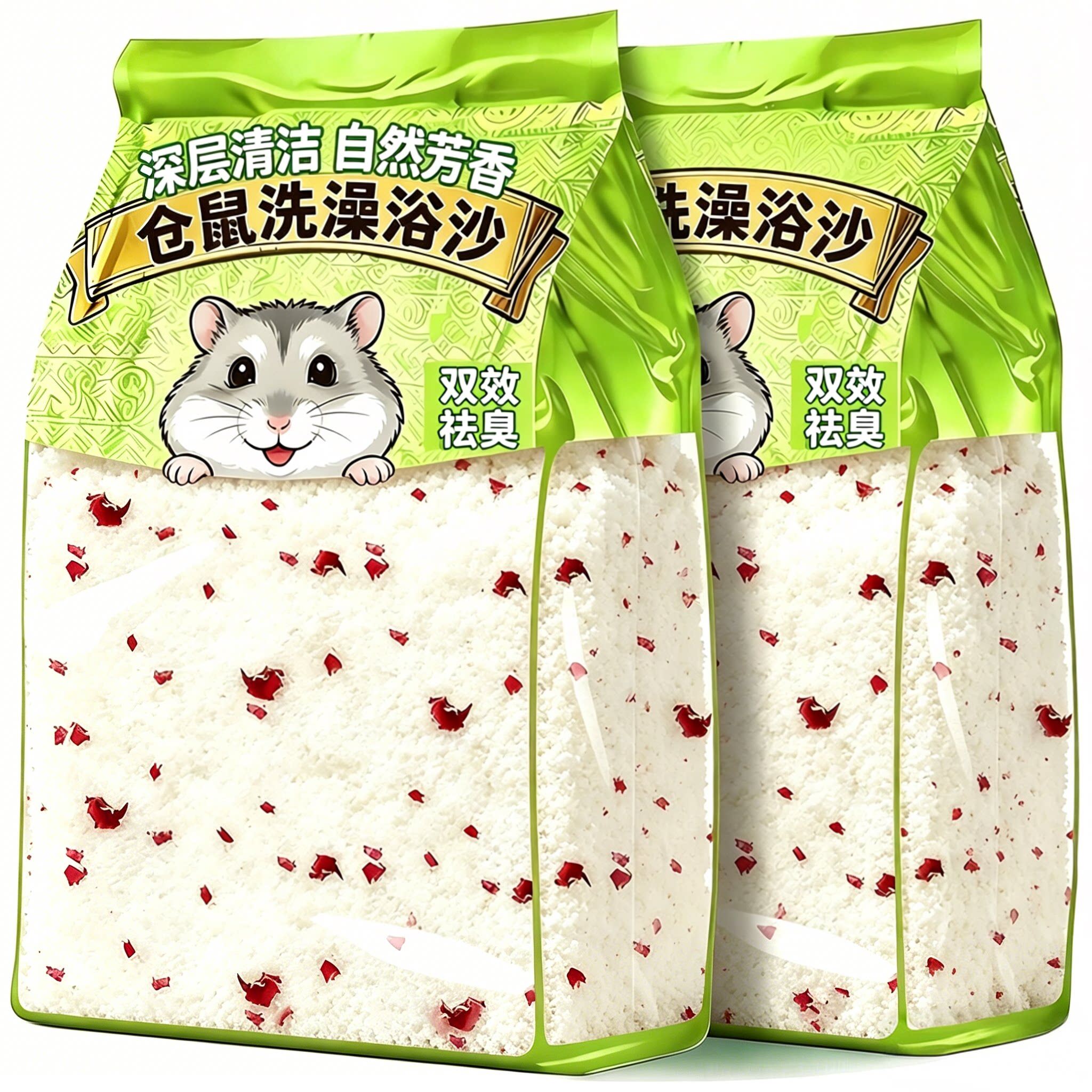 仓鼠浴沙专用尿沙金丝熊龙猫二合一洗澡的细沙子杀除臭菌非沙漠沙