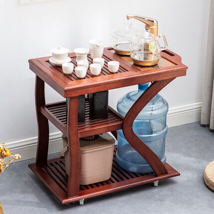 可移动茶桌家用小茶台边柜茶车实木阳台泡茶几P烧水壶一体煮茶水