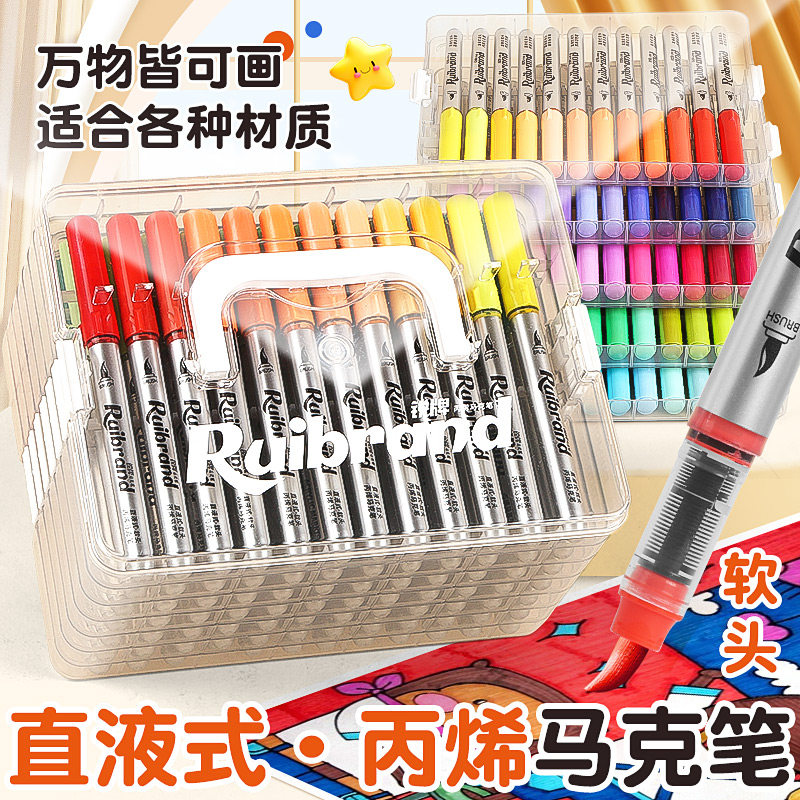 锐牌直液式丙烯马克笔美术专用图片