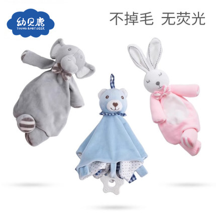 幼贝鹿婴儿安抚巾毛绒玩具玩偶可入口咬安抚宝宝口水巾0-1岁睡眠