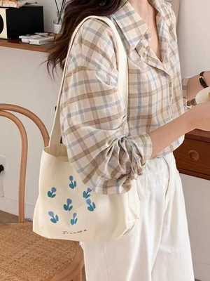 刺绣外出原创通勤郁金香手提袋