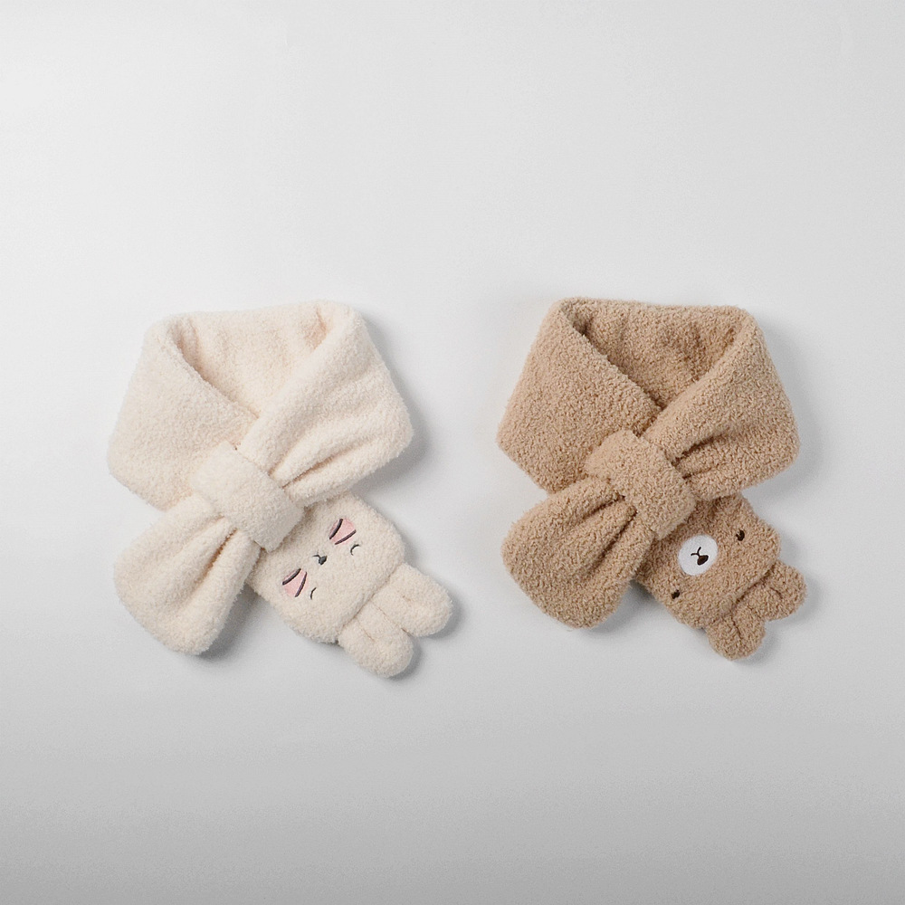 moinmlon冬季韩版新款儿童绒布围脖云朵绒宝宝保暖护脖防风围脖