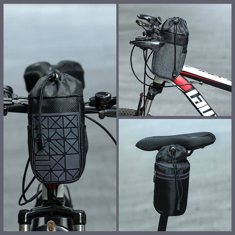 多功能骑行水壶袋 山地折叠自行车车把保温水壶包手机包中性无标