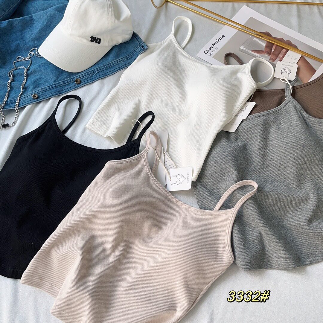 螺纹棉打底吊带背心女内搭外穿高腰美背露脐短款性感上衣百搭内衣
