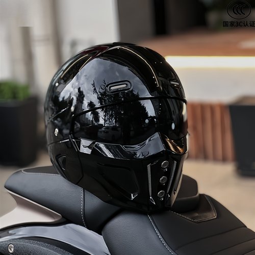 SHOEI头盔3C认证蝎子头盔摩托车复古组合全盔保暖男巡航机车半盔