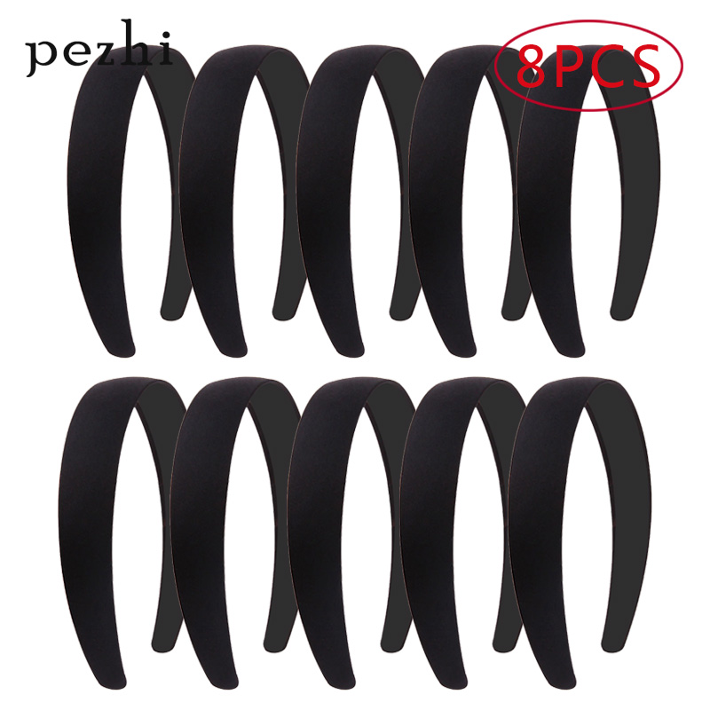 4pcs Black simple wide hair bands 1.5 2 2.5 3 4cm DIY jewelr