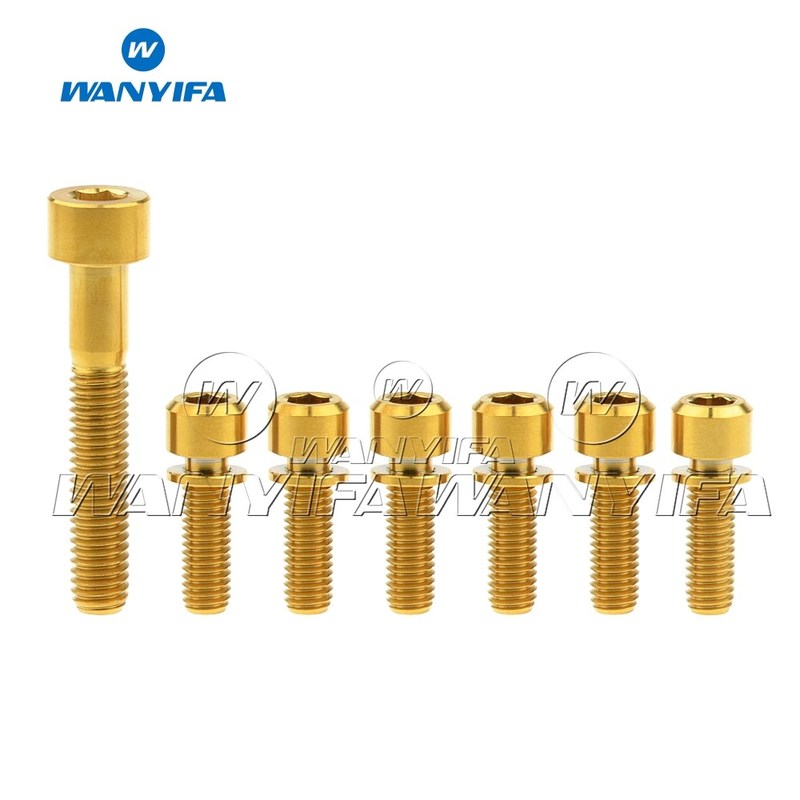 Wanyifa Titanium Bolt M6X35mm Square Head Bike Headset Caps