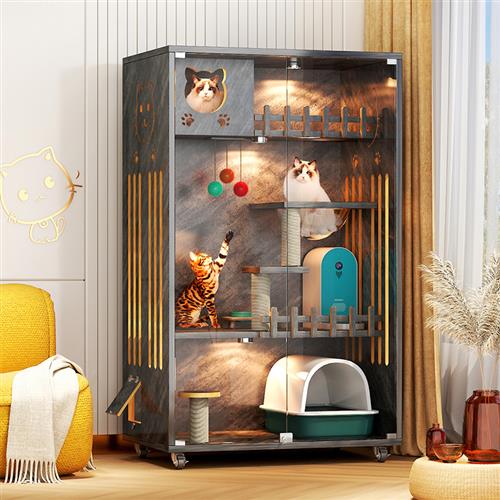 猫窝猫别墅实木大型带太空舱猫舍猫屋家用室内猫柜阳台猫房猫笼子