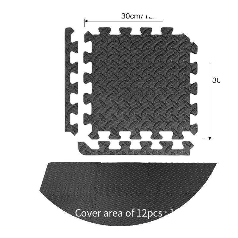 12PCS 30*30CM EVA LEAF GrAin FLoor MAtS GyM FLoor MAt SPLiCi