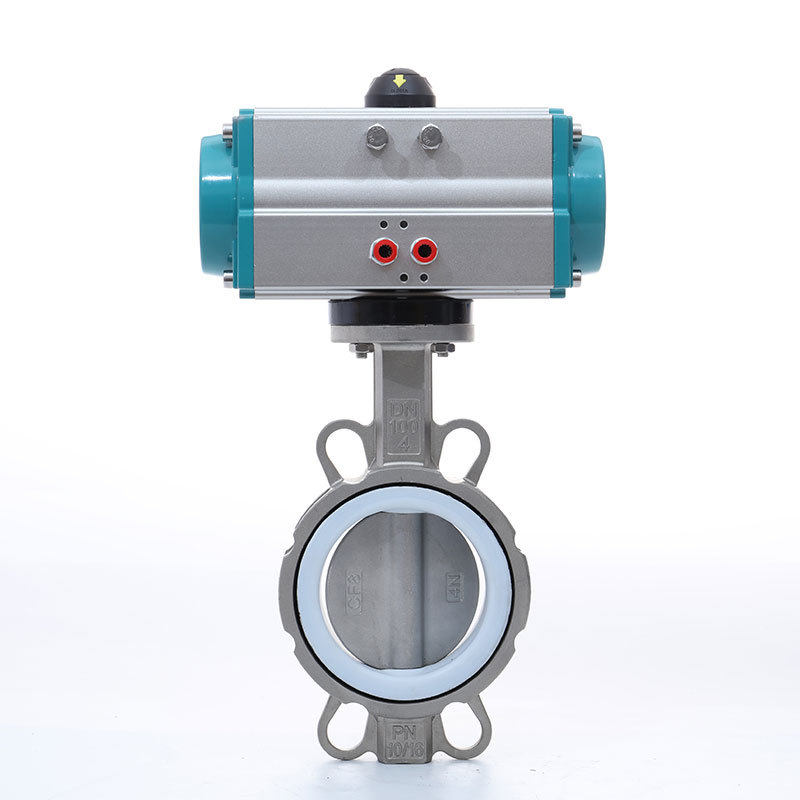 气动不锈钢蝶阀 卫生级法兰通风304不锈钢碳钢手动对夹软密封蝶阀