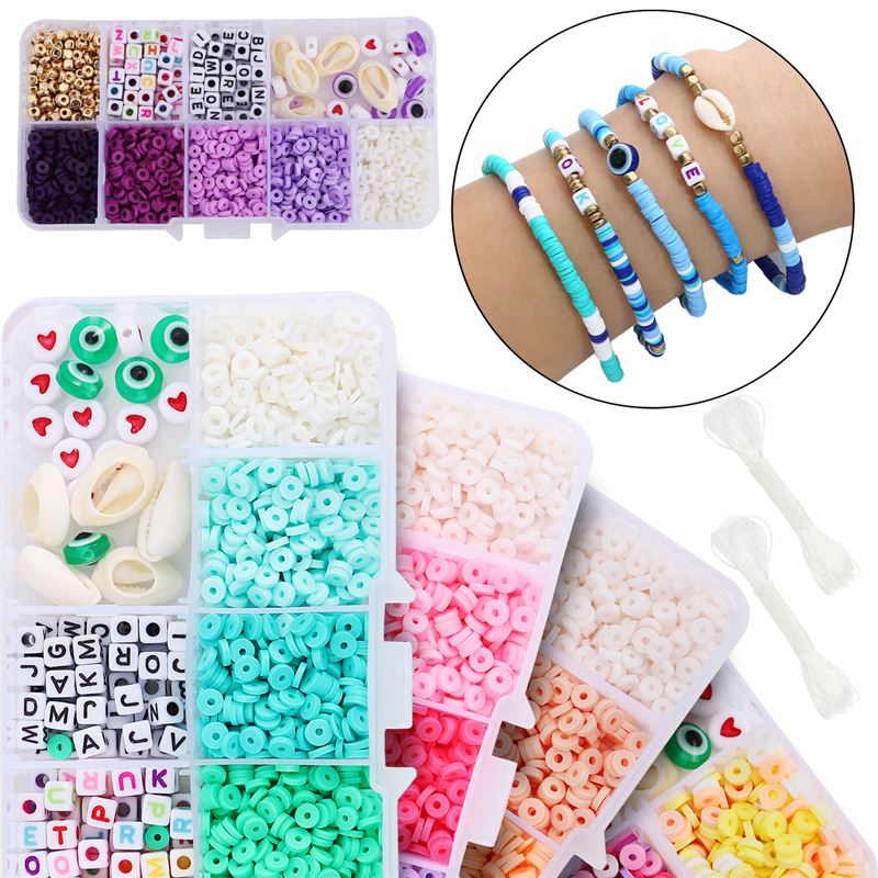 1160Pcs/Box 4mm Clay Beads with the letter loose beads Kits