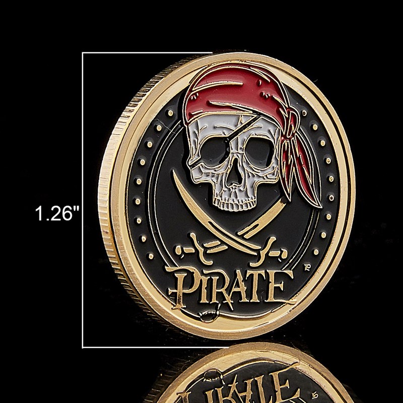2021 Skull Pirate Ship Gold Treasure Coin Lion of The Sea
