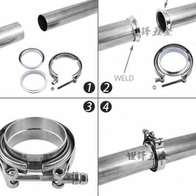 排气管卡箍304不锈钢子母法兰消声器抱箍V型喉箍管夹卡扣现货供应