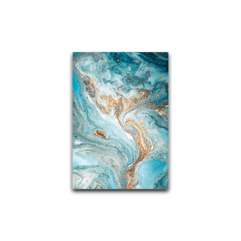 Green Blue Ocean River Fluid Abstract Wall Art Picture Canva