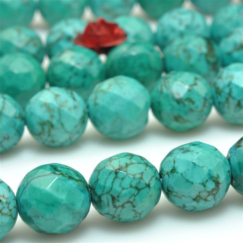 绿松石散珠宝石饰品大切面圆珠手錬DIY材料项链女手串珠子半宝石