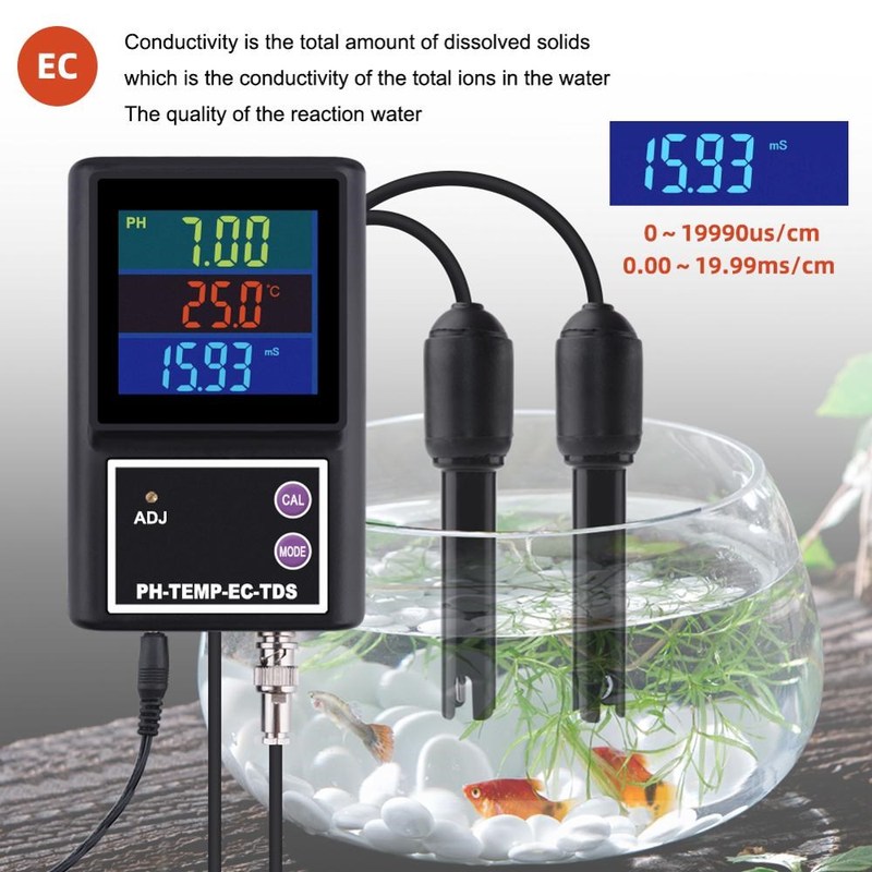 6 in 1 pH Temperature EC TDS meter tester Multiparameter wa