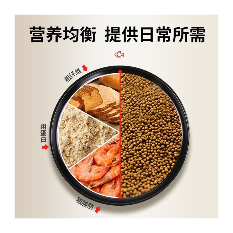 华畜通用型观赏鱼粮金鱼饲料锦鲤鱼热带鱼小型鱼粮微粒下沉型颗粒