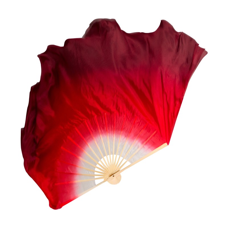 真丝酒红色舞蹈扇纯红色中国红开场舞古典舞秧歌扇广场舞九儿扇子