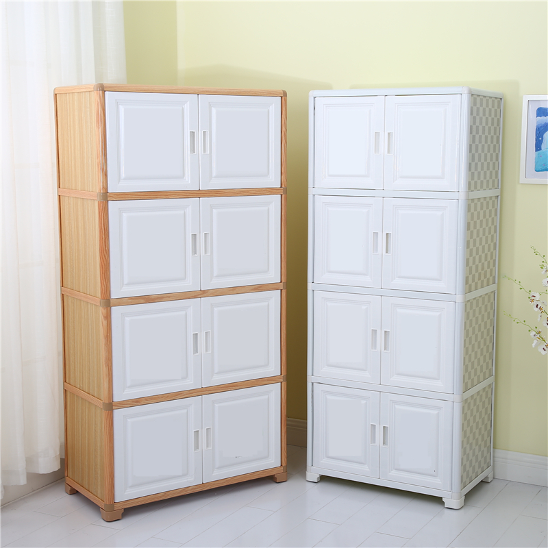80宽超大号双开门塑料儿童卡通衣柜抽屉式组合收纳柜开门式储物柜