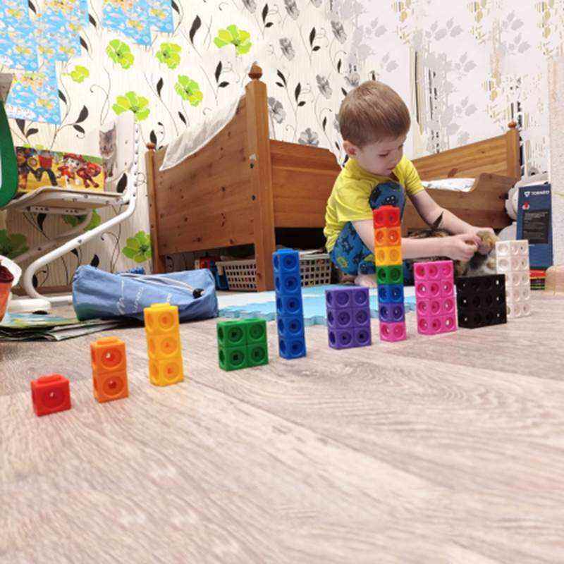 100pcs Numberblocks Multilink Linking Counting Cubes Snap Bl