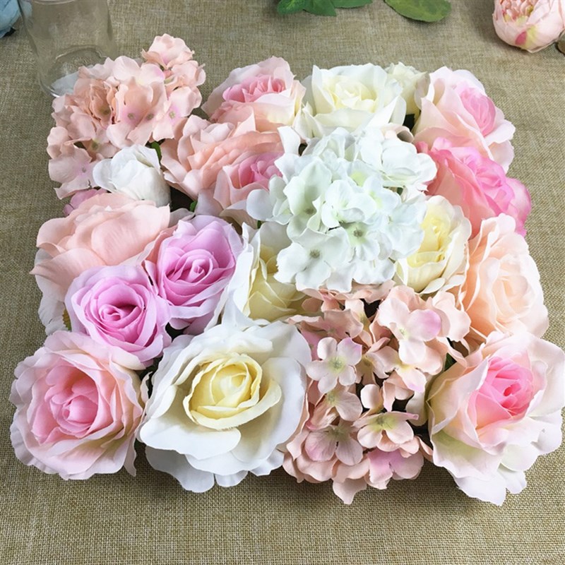 30Pcs/lot Artificial flower heads Silk roses flower wall des
