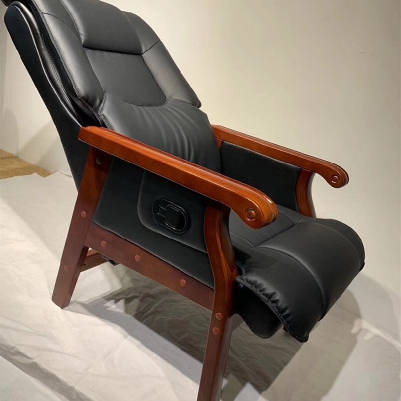四平八稳 多功能可躺老板椅 固定脚大班椅 真皮会议椅 办公椅K005
