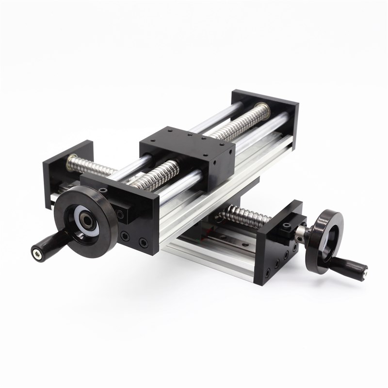 新品十字滑台e直线滑台模组滚珠丝杠手轮手动XY两轴工作台精密导