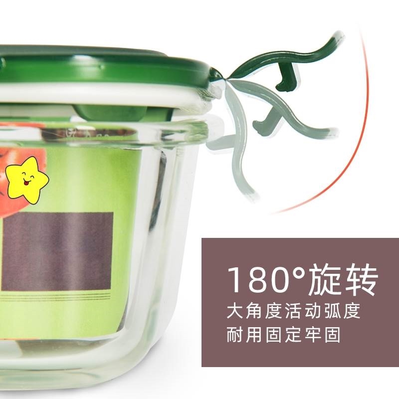 耐热玻璃上班族饭盒微波炉专用保鲜碗家用便当女带盖子圆形碗套装