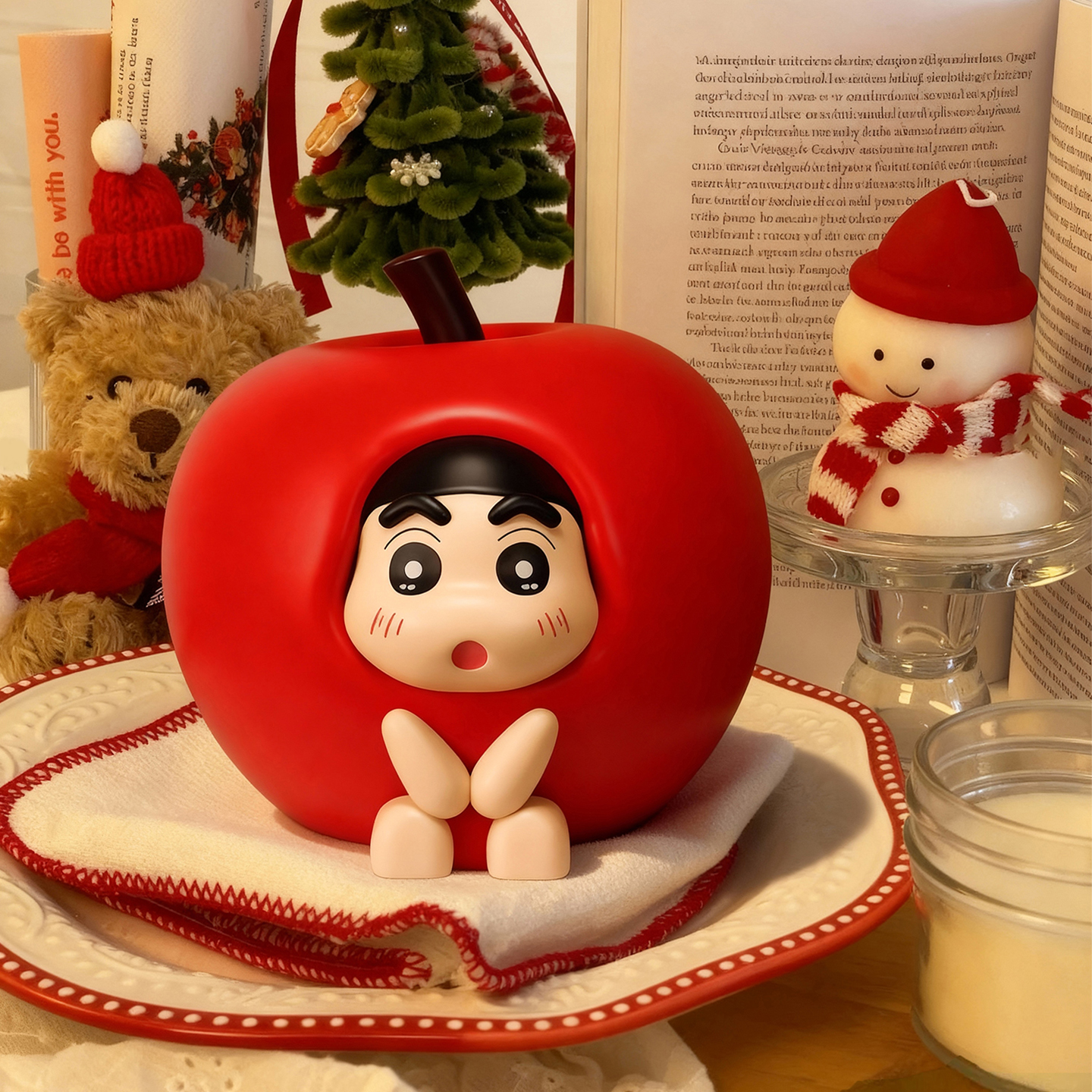 蜡笔小新苹果摆件存钱罐装饰礼物