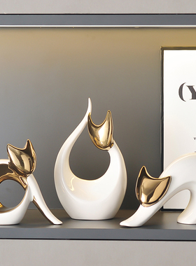 速发轻约招财猫摆件创意简奢家居客厅电摆柜酒柜桌面装饰视设