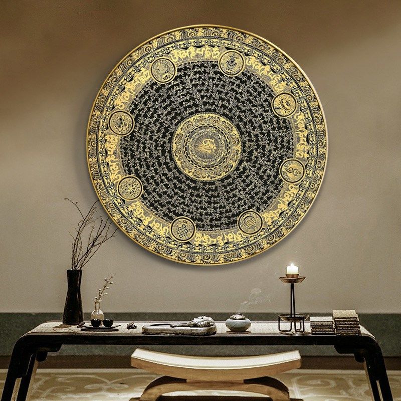 速发文姝菩萨唐卡六字装言挂画西藏客户入厅玄关坛城黄财神中堂真,家居饰品,现代装饰画,淘宝优惠券,粉丝福利购,淘宝优惠卷