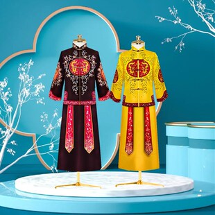 速发寿衣男新款 真丝纯棉龙袍冲喜老人轻殡葬 秀禾服全套用档年衣款