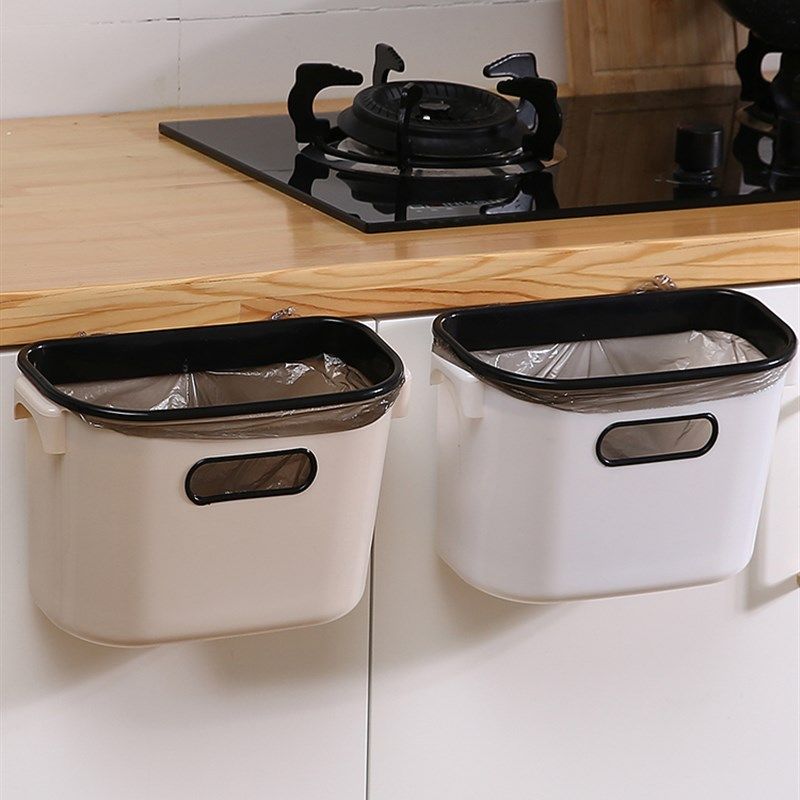 速发厨房壁挂垃圾桶小号家用橱柜门挂式拉间筒卫生圾塑料废纸免篓