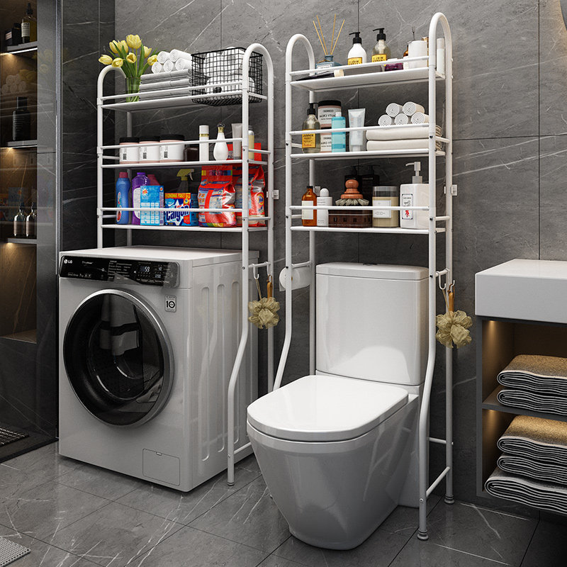 速发洗洗机马桶收纳架浴室落地壁挂厕所洗衣澡手间脸盆架