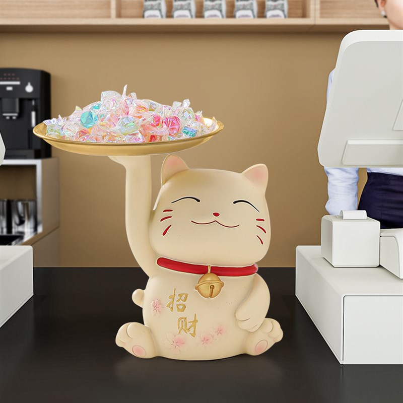 现货速发猫摆件新店开业大吉礼物收银前台吧台店铺发财猫装饰品送