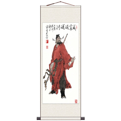 速发孔夫子行教图丝绸画礼品名家字画至圣先师挂画孔子人物卷轴画