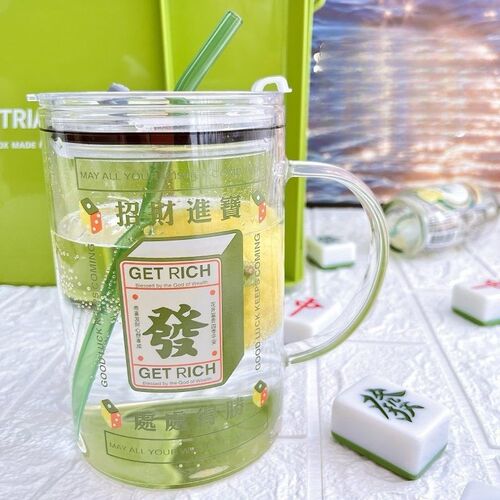 速发100耐玻璃杯大容量吸管水杯子杯冷水壶0高温牛新杯奶品