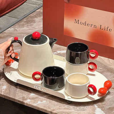 速发轻水茶具套装结婚陪嫁壶用客厅待客水杯奢家茶杯乔迁新居杯子