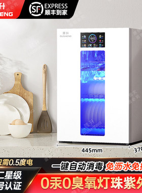 碗筷消毒柜家用小型免沥水碗柜高温紫外线二星级烘干一体消毒碗柜