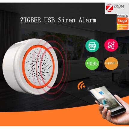 zigbee声光警号涂鸦zigbee声光警号警手机涂鸦App控制zigbee警号