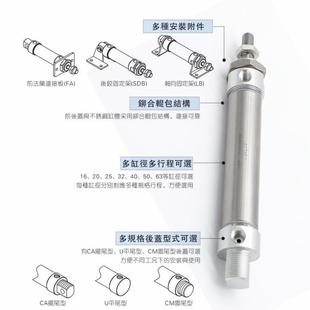 不锈钢迷你气缸MA25X252X50X75X100X12X150X005